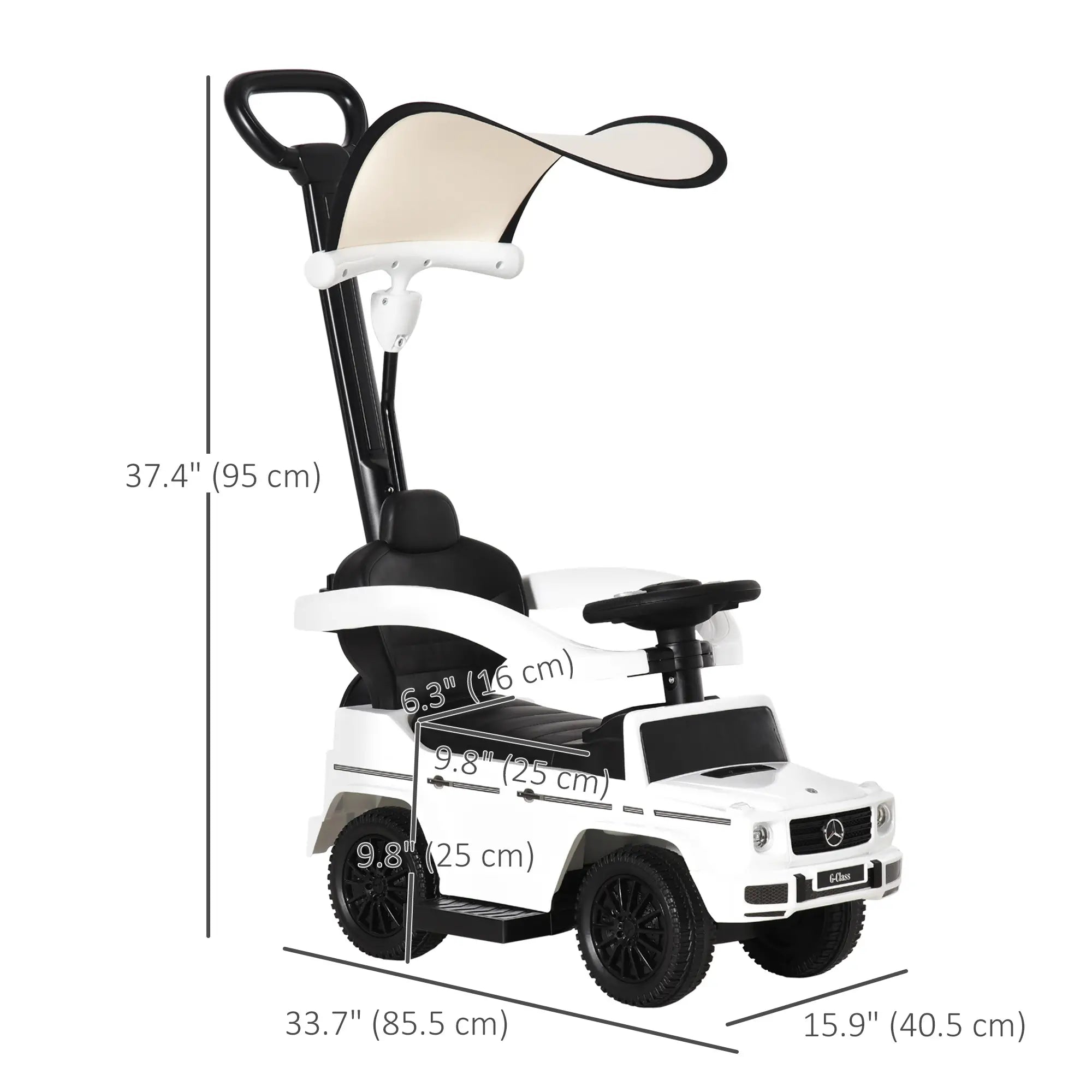 Licensed Push Car, 3-in-1 Toddler Sliding Car, White Push Cars for Toddlers at Gallery Canada