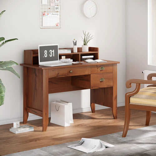 Study Table With Storage Hutch, Brown