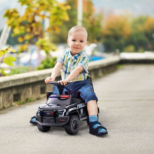Kids Ride On Car, Hidden Under Seat Storage, Foot-to-Floor, Black