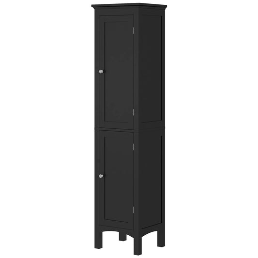 Tall Bathroom Cabinet, Freestanding Storage Organizer, 15" x 13" x 63", Black Bathroom Cabinets Black at Gallery Canada
