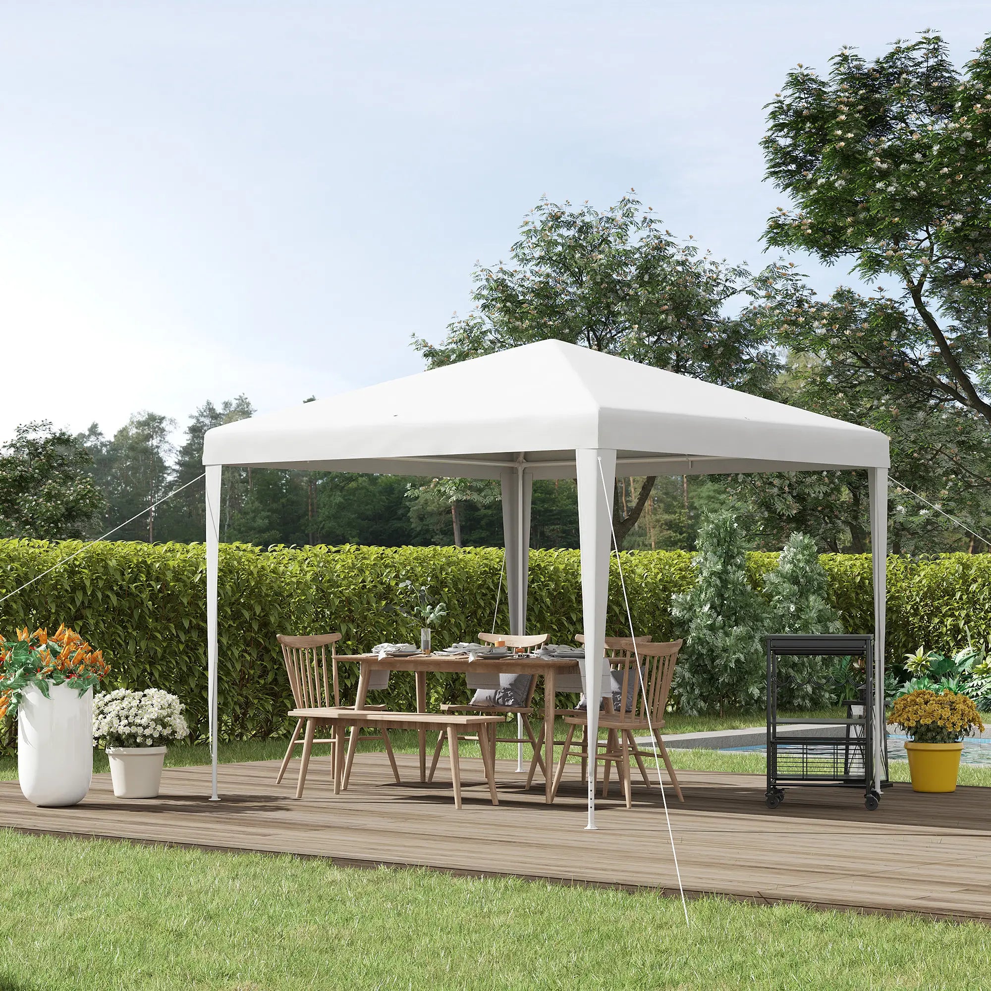 9' x 9' Portable Canopy Tent, Outdoor Gazebo, White Canopy Tents at Gallery Canada