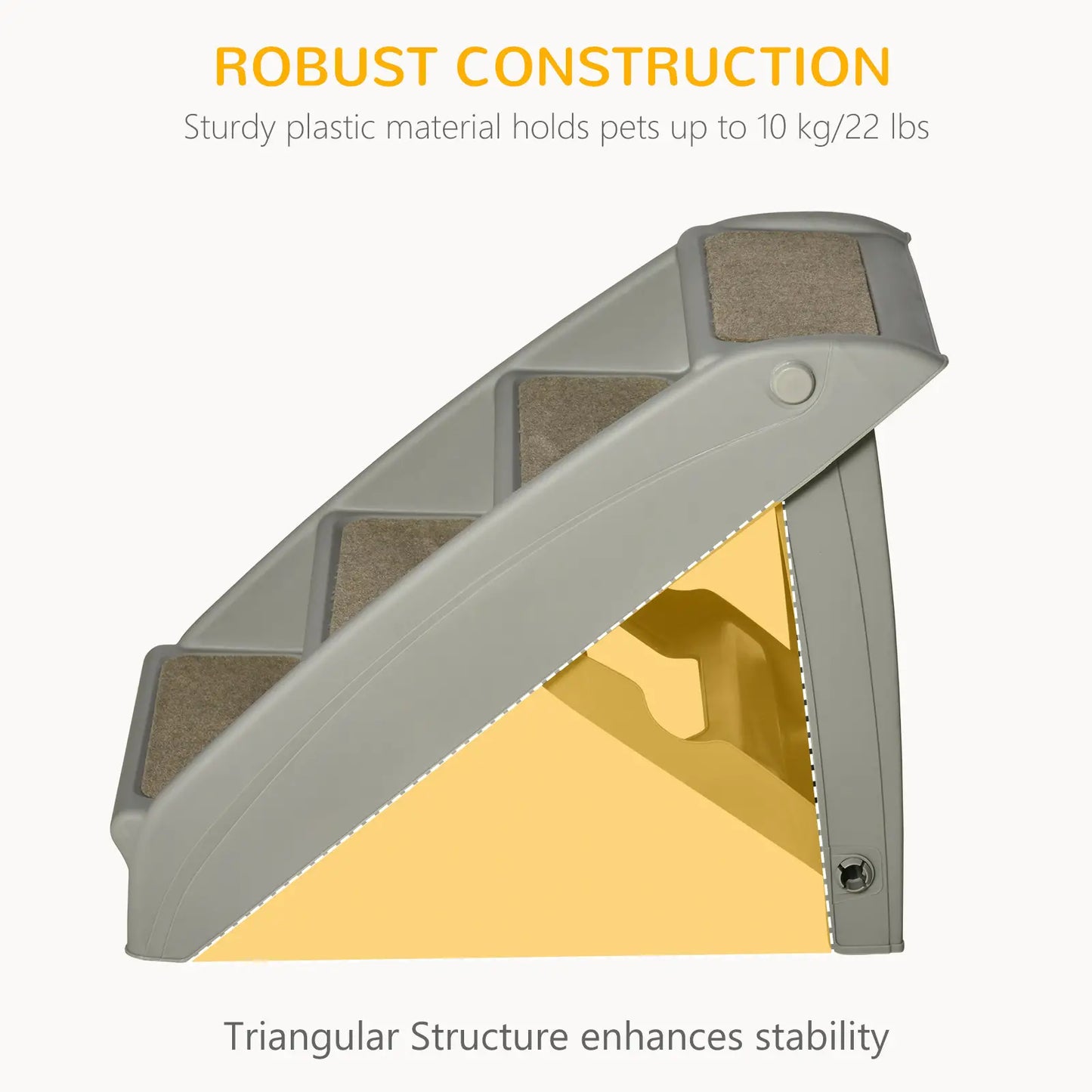 4-Level Portable Dog Stairs, Foldable Steps for Small Dogs, Lightweight, Grey Dog Stairs at Gallery Canada