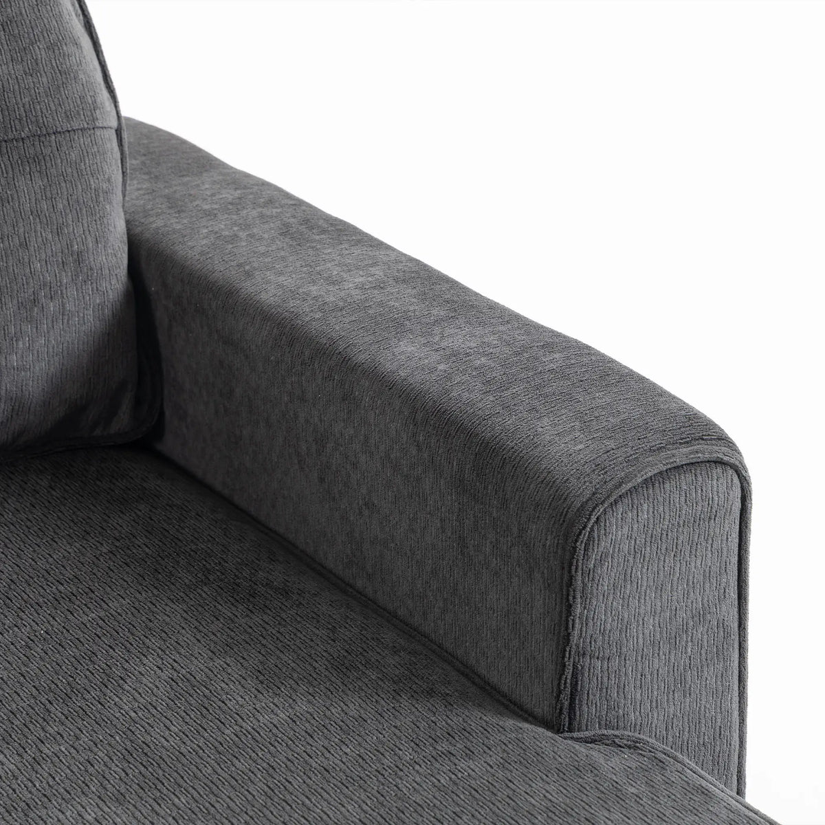 U Shaped Sectional Sofa Bed, 113" Pull Out Sleeper, Dark Grey 3-Seater Sofas at Gallery Canada