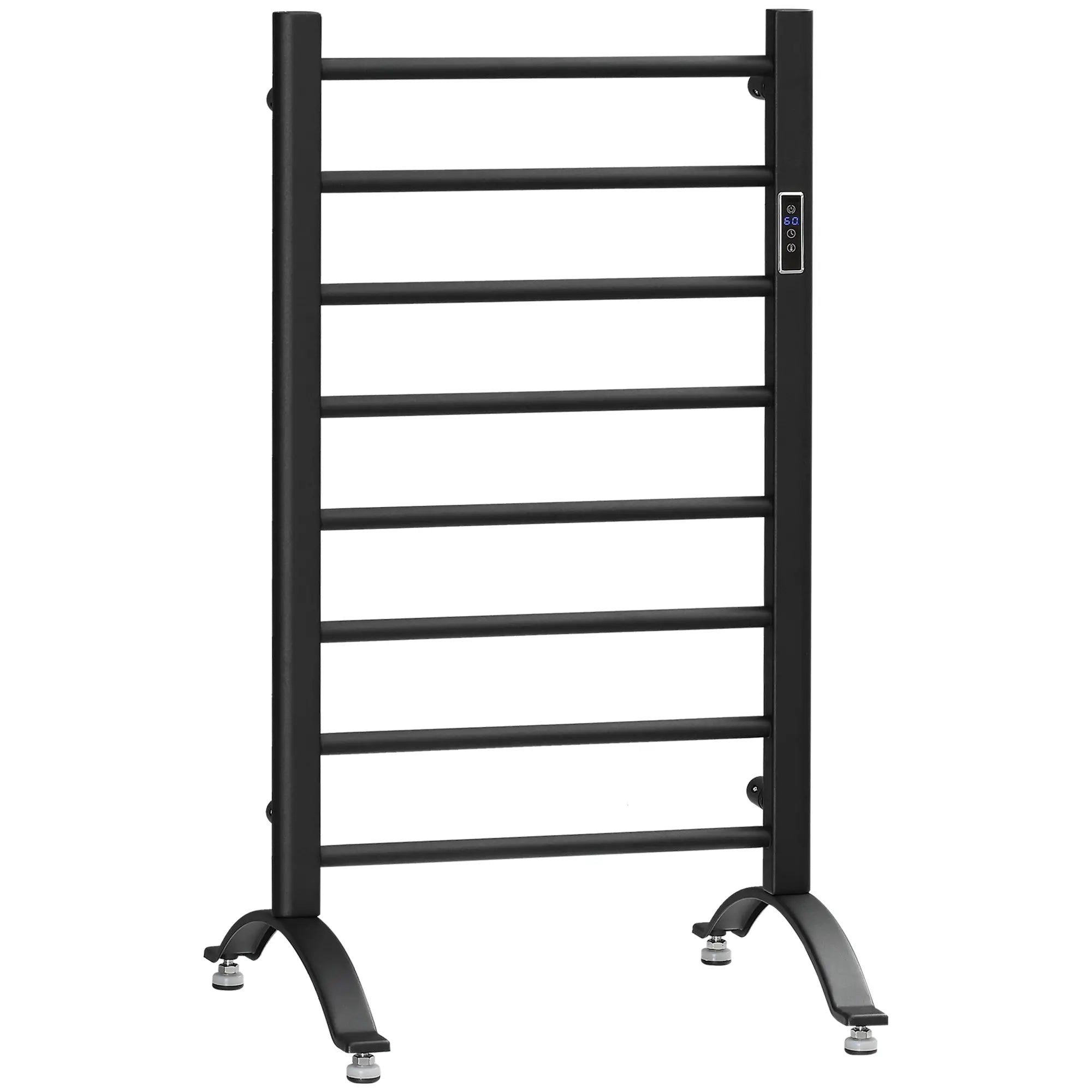 8-Bar Heated Towel Warmer, Wall Mounted, Adjustable Temperature, Black Bath Accessories Black at Gallery Canada