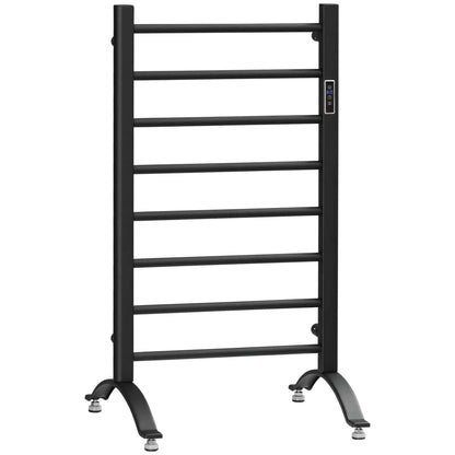 8-Bar Heated Towel Warmer, Wall Mounted, Adjustable Temperature, Black Bath Accessories Black at Gallery Canada