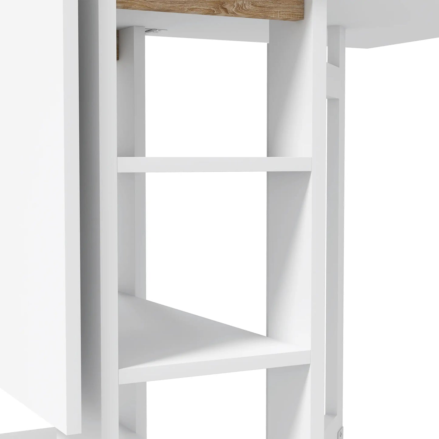 Folding Dining Table with Storage, Drop Leaf Kitchen Table for Small Spaces, White Bar Tables & Dining Tables at Gallery Canada