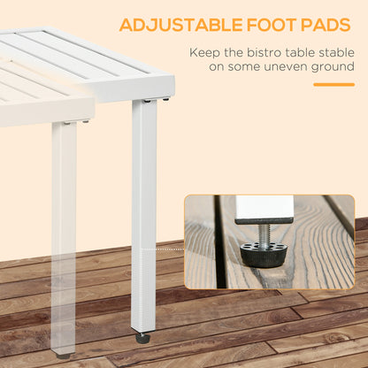 Patio Side Table With Umbrella Hole, Steel Frame, White Patio Side Tables at Gallery Canada
