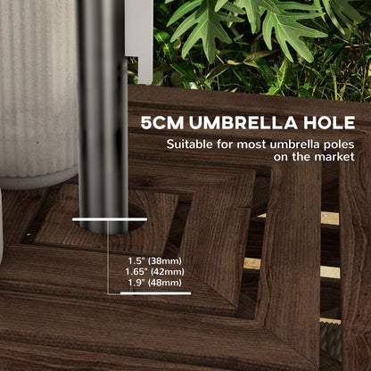 Outdoor Umbrella Base Storage Box, Wooden Patio Side Table, Brown Patio Storage Boxes at Gallery Canada