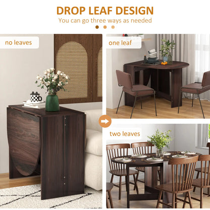 Oval Folding Dining Table, Drop Leaf Kitchen Table, Distressed Brown, Brown Bar Tables & Dining Tables at Gallery Canada