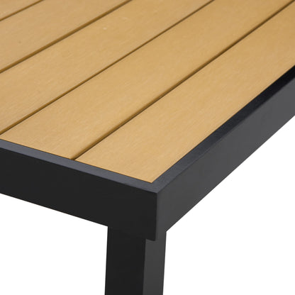 75" X 35" Outdoor Dining Table, Aluminum Frame, Faux Wood, Natural Patio Dinning Tables at Gallery Canada