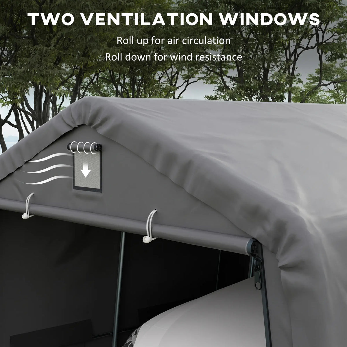 12' x 20' Portable Garage, Heavy Duty Carport Canopy, Light Grey