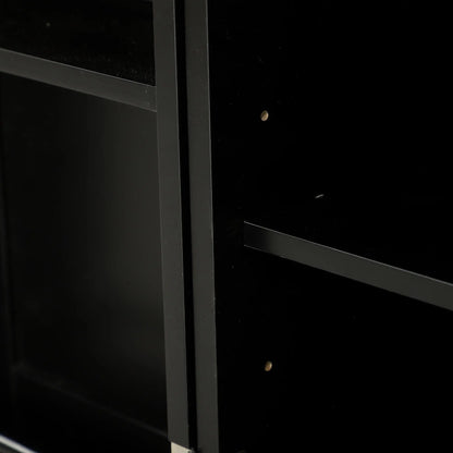 Modern Sideboard Cabinet, 41" Kitchen Buffet, 3 Doors, Black Bar Cabinets at Gallery Canada