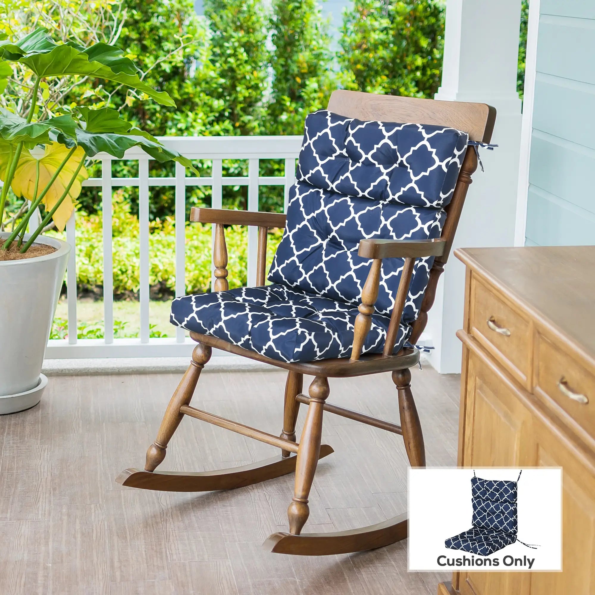 Outdoor Chair Cushion, Tufted Pillow with String Ties, 44