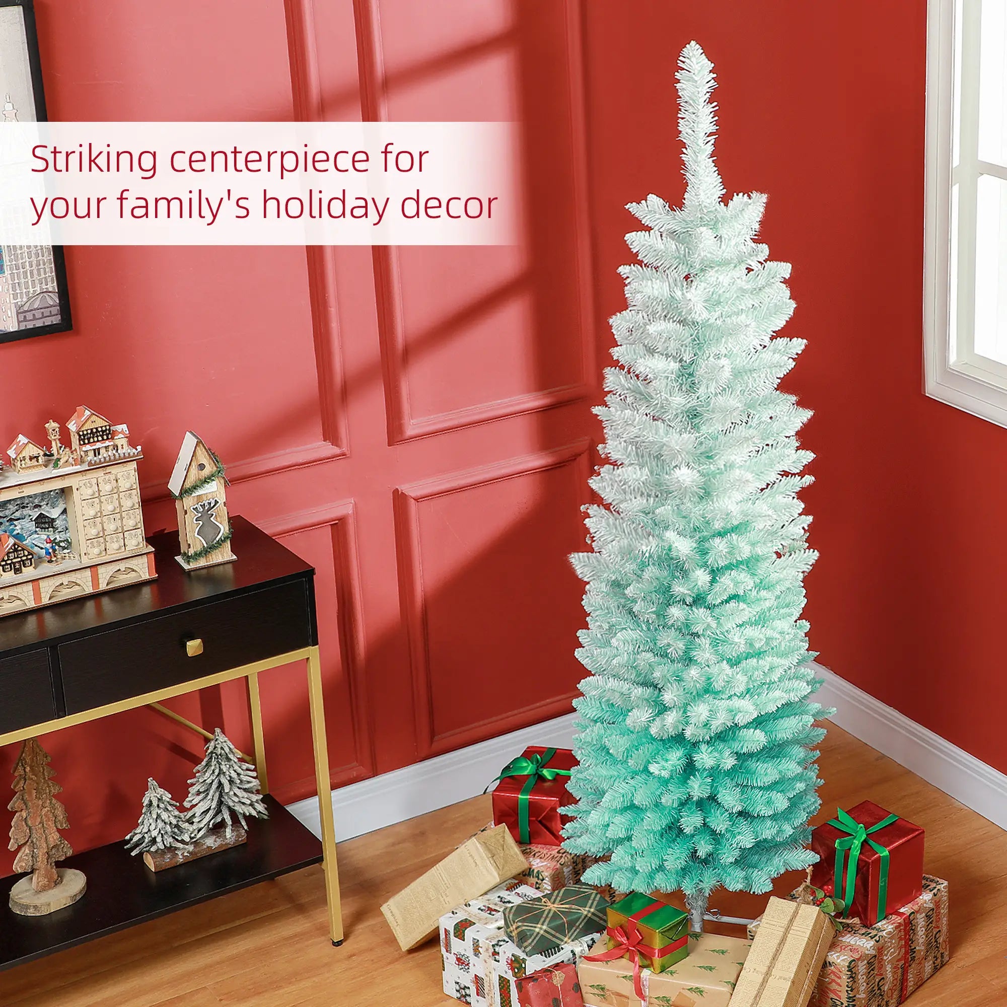 5ft Pencil Christmas Tree, Skinny Artificial, Gradient, Blue Pencil Christmas Trees at Gallery Canada