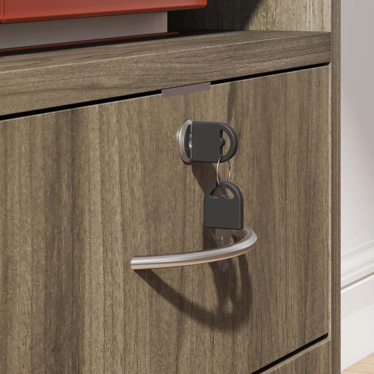 24" Filing Cabinet, Lockable Drawer, Wheels, Distressed Grey Office Cabinets & Cupboards at Gallery Canada