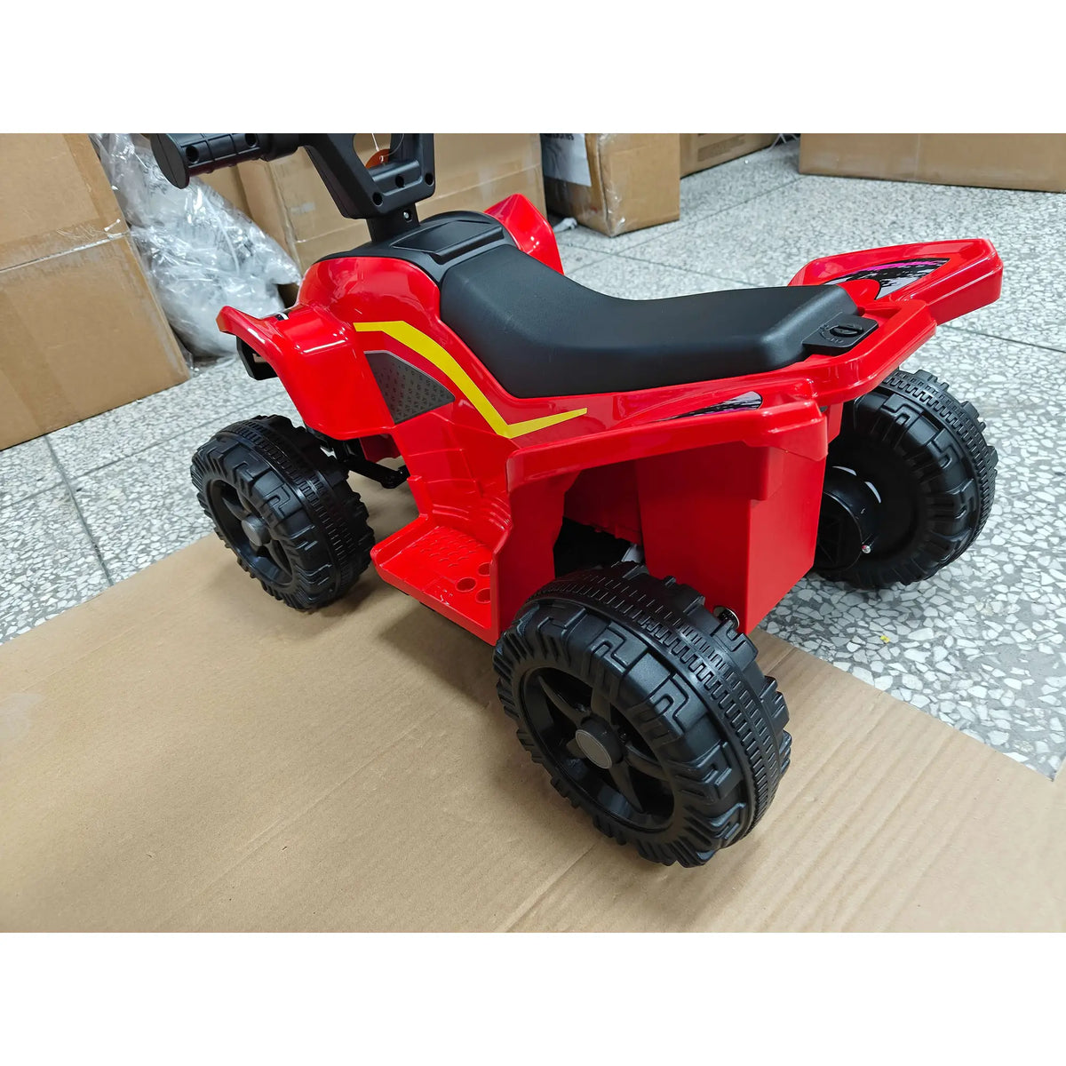 6V Kids ATV Quad, Button Control, 45Mins Runtime, Red Electric Toy Cars at Gallery Canada