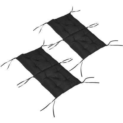 Patio Chair Cushions Set of 2, 39"x20"x3", Tufted, Black Patio Chair Cushions at Gallery Canada