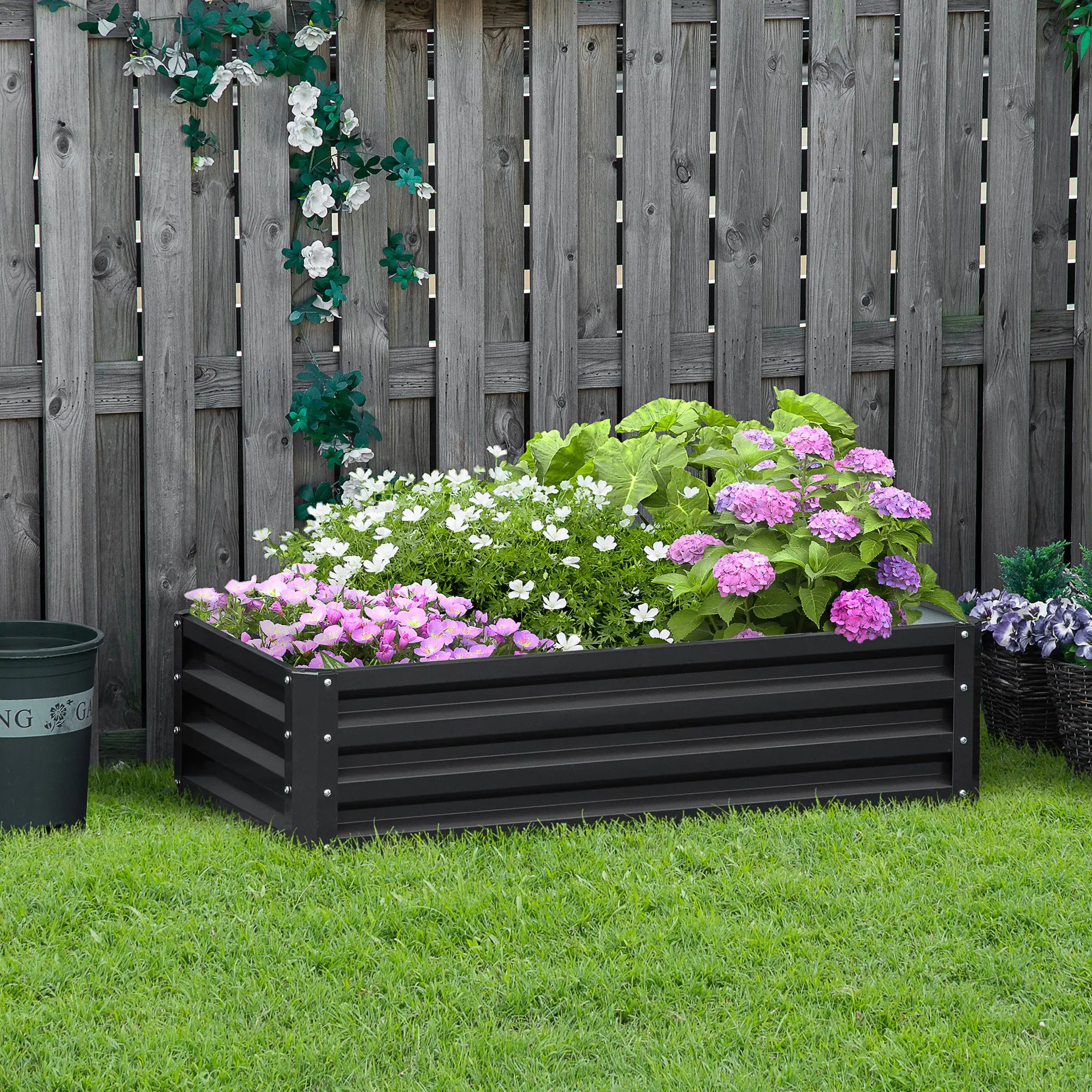 Galvanized Raised Garden Bed, Outdoor Planter Box, 4' x 2' x 1', Grey Galvanized Planter Boxes at Gallery Canada