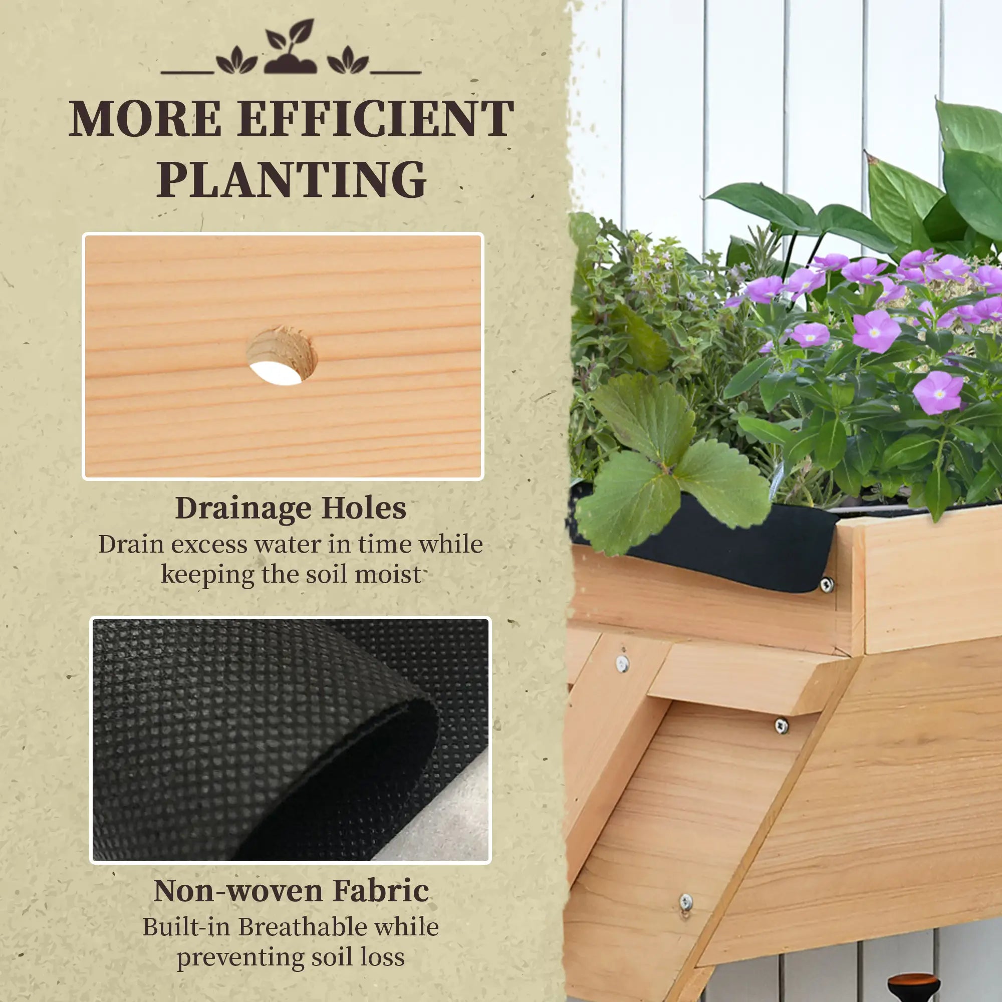 39'' x 28'' Raised Garden Bed with Legs, Elevated Wooden Planter Box Elevated Garden Beds at Gallery Canada