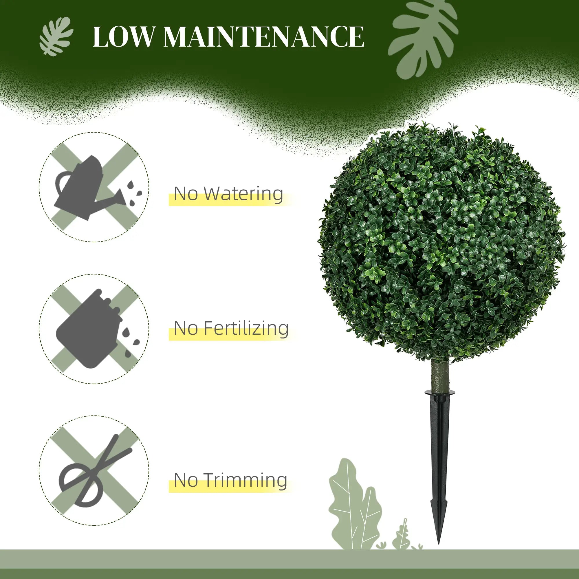 Artificial Boxwood Trees, Set of 2 Ball Topiary, UV Resistant Artificial Trees at Gallery Canada