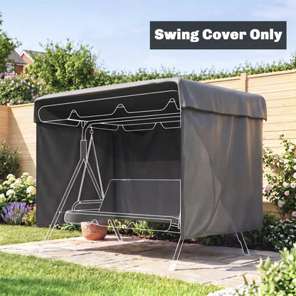 3-Seater Patio Swing Cover, Waterproof, 85" x 61" x 59", Dark Grey Patio Furniture Covers at Gallery Canada