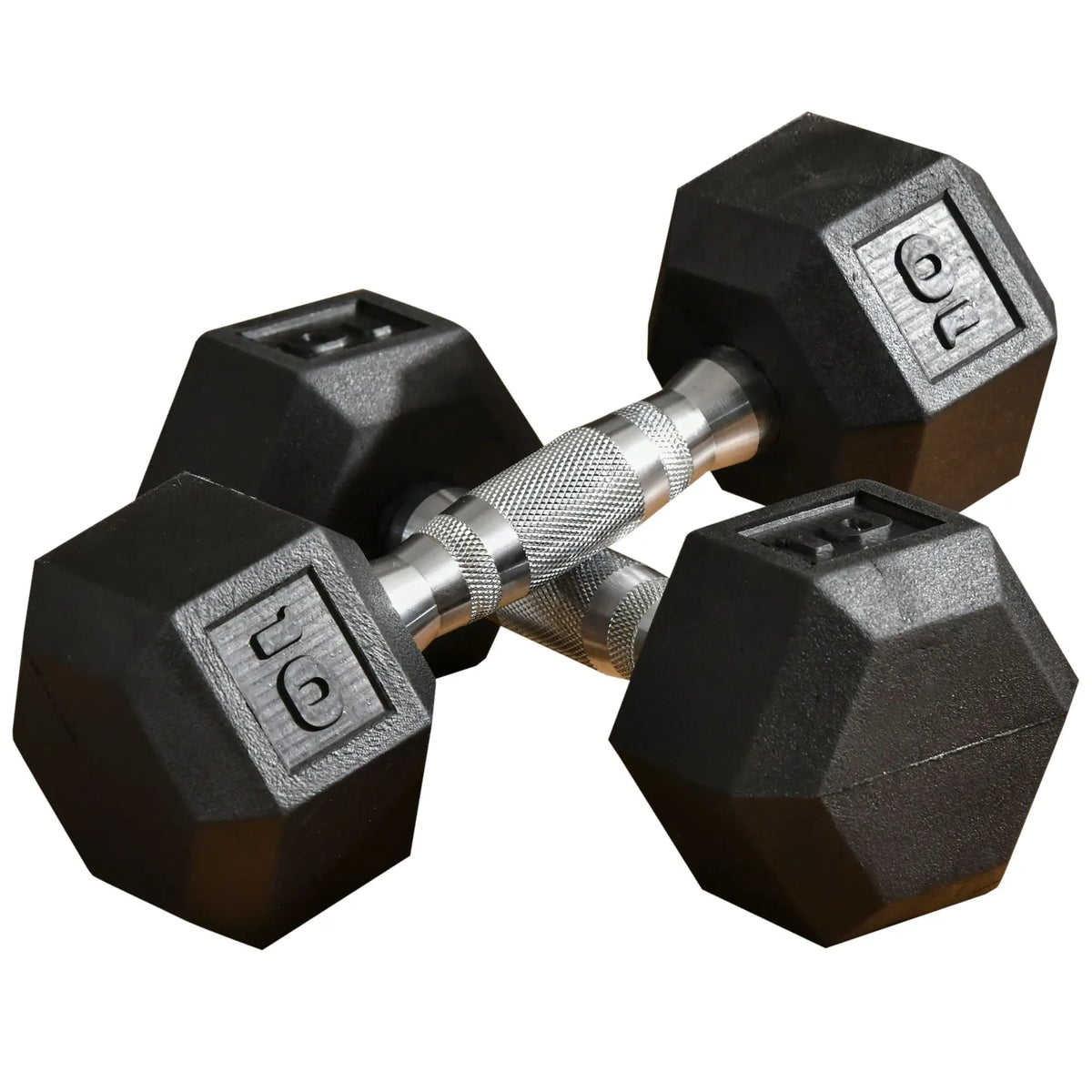Rubber Dumbbells, 20lbs Total, 10lbs Each, Home Gym, Black Dumbbells & Barbells at Gallery Canada