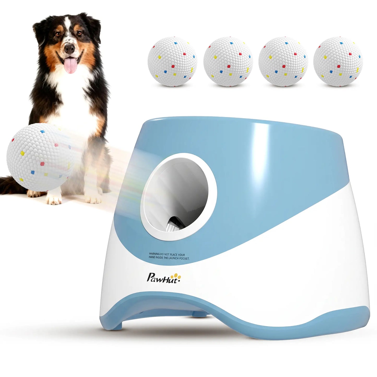 Automatic Dog Ball Launcher With 5 ETPU Balls, Blue Dog Agility Training Equipment at Gallery Canada