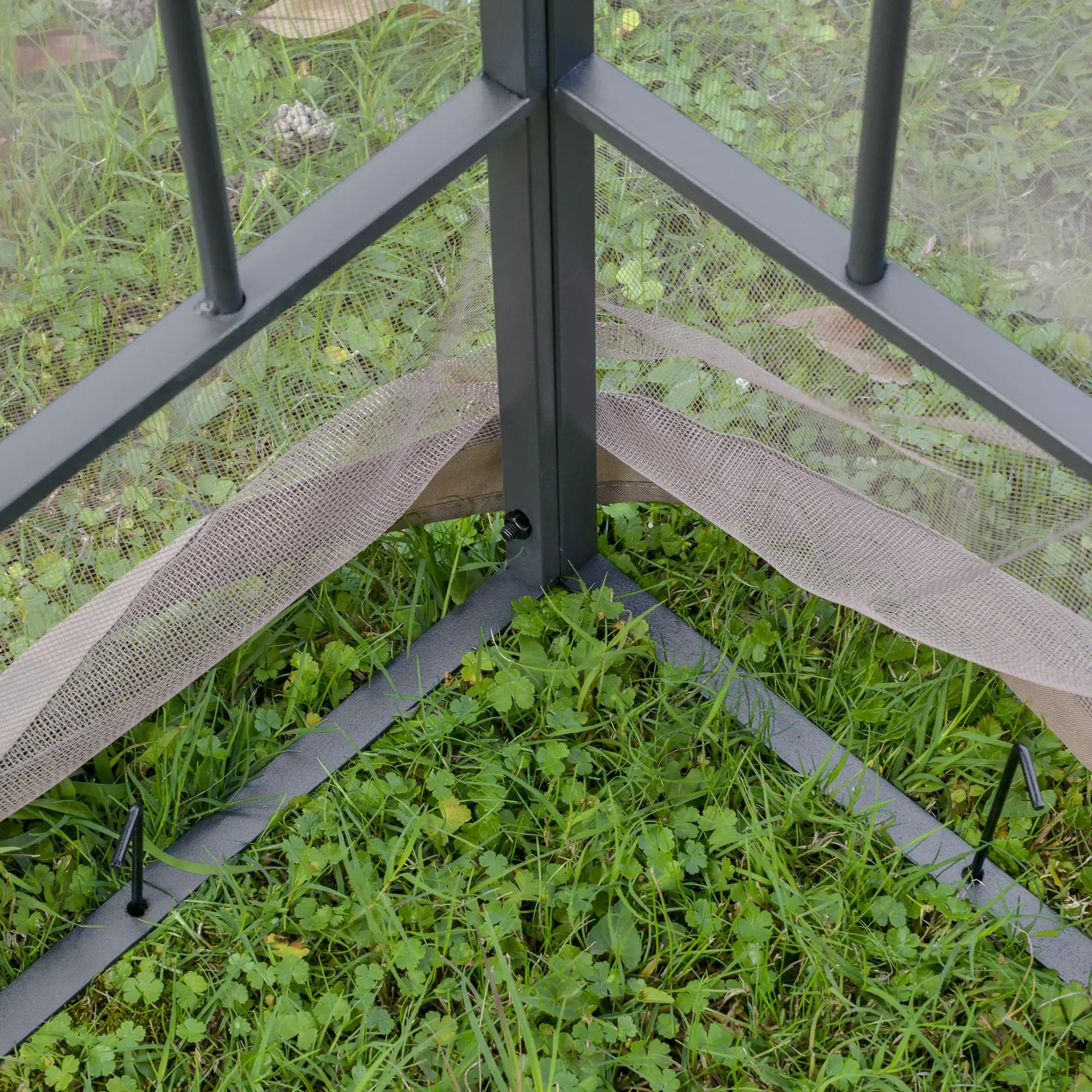10' x 10' Steel Patio Gazebo, Removable Mesh Curtains, Brown Gazebos at Gallery Canada