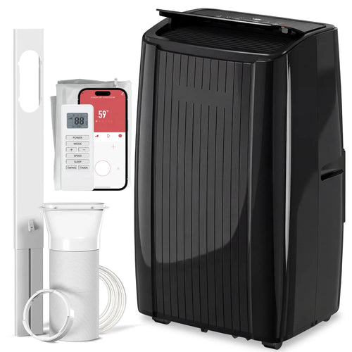 12000 BTU Portable Air Conditioner, 5-in-1, Black