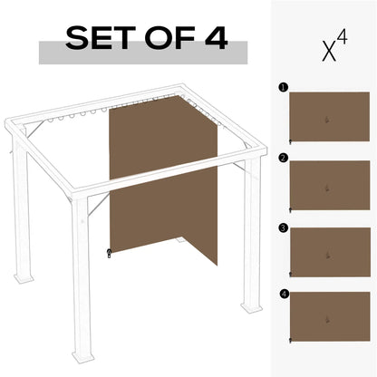 10' x 10' Gazebo Sidewall Set, 4 Panels, Hooks Included, Brown Gazebo Sidewalls at Gallery Canada
