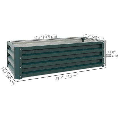 Galvanized Raised Garden Beds, Set of 2, Outdoor Planter Box, Green