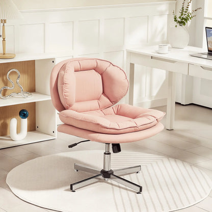Criss Cross Chair, Armless Wide Office Chair, Tilting, No Wheels, Pink Task Chairs at Gallery Canada