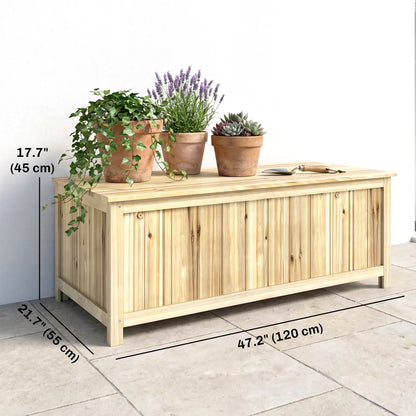 45 Gallon Wooden Storage Box, Patio Deck Box Bench, Natural Patio Storage Boxes at Gallery Canada