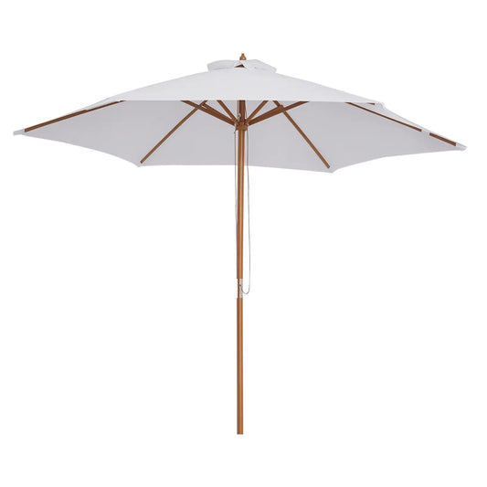 9' X 8' H Patio Umbrella, Hardwood Frame, Wind Vent, White Sun Umbrellas White at Gallery Canada