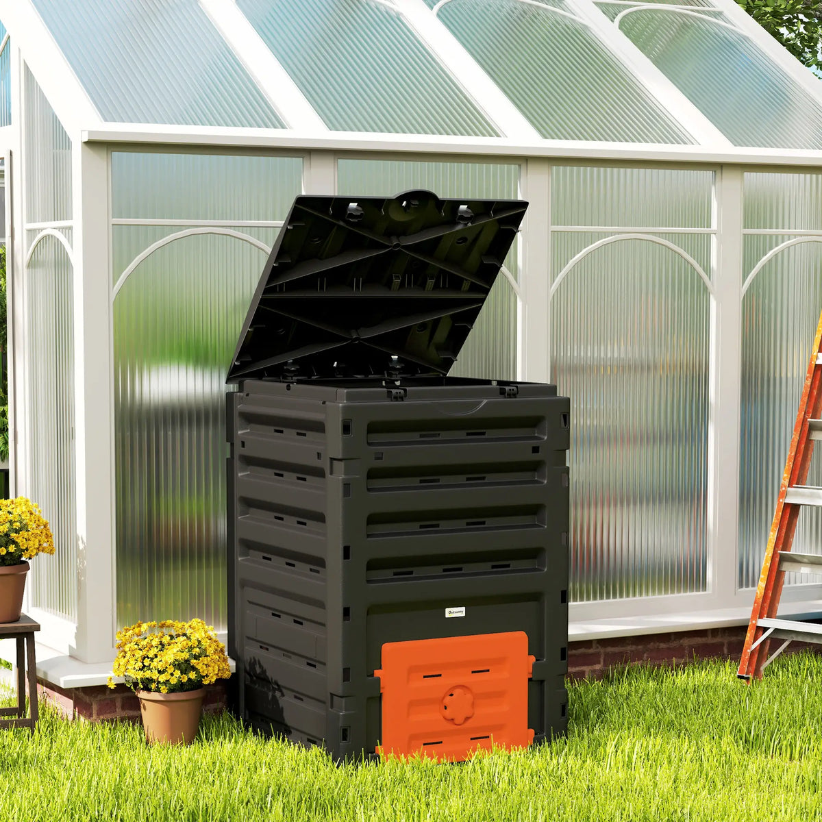 Compost Bin, Garden Composter, 120 Gallon (450L), Orange