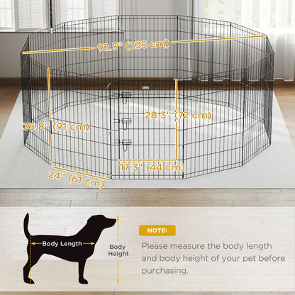 36 Inch Foldable Metal Pet Playpen, Dog Kennel Cage, 12 Panels Dog PlayPens at Gallery Canada