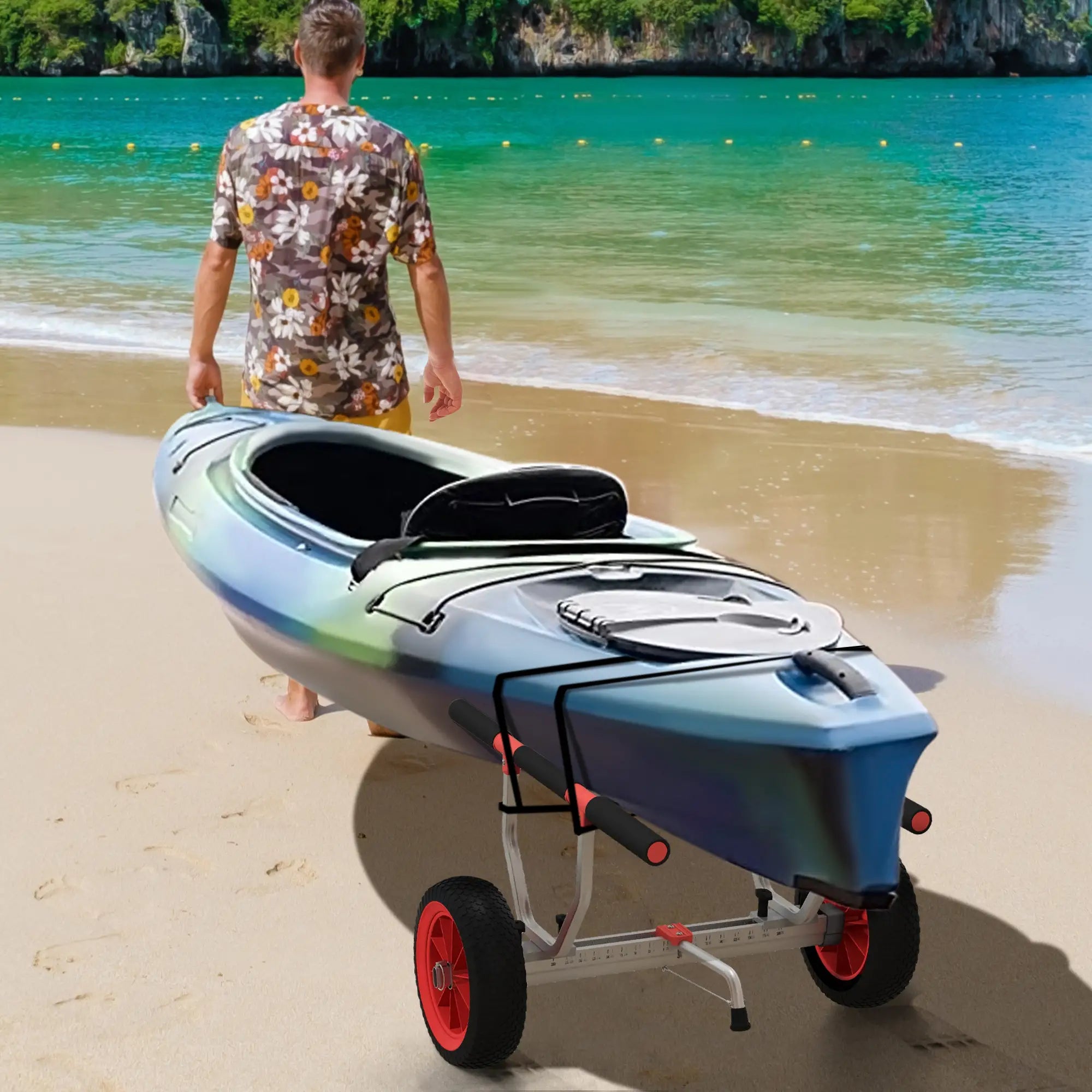 Kayak Cart Dolly, Adjustable Width, Red Kayak Carts at Gallery Canada