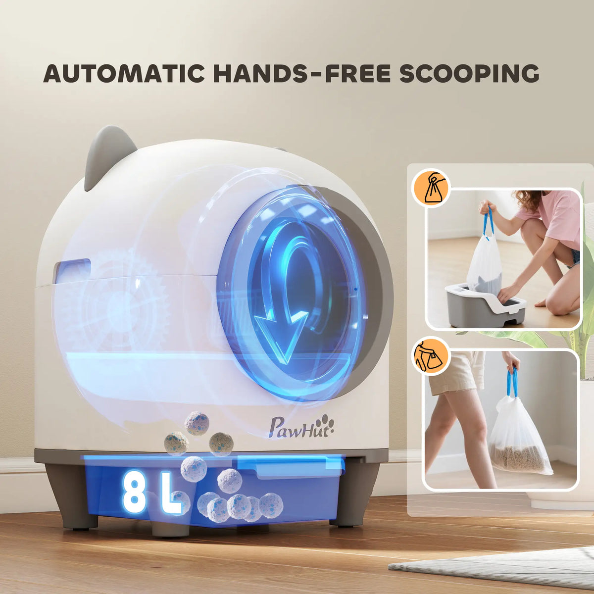 Automatic Cat Litter Box, App Control, Odor Isolation, Safety Protection Cat Litter Box Enclosures at Gallery Canada