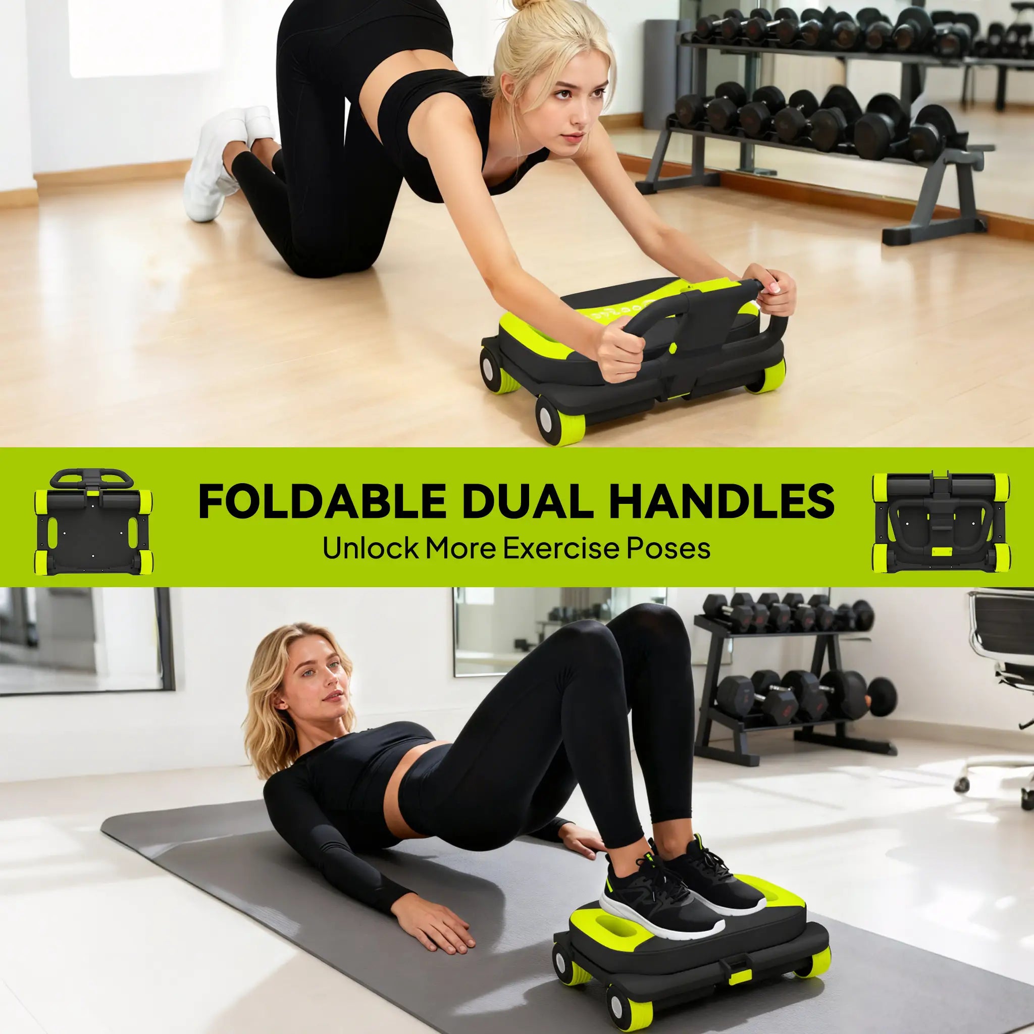 Ab Wheel Roller, Automatic Rebound, Core Trainer With Phone Holder Strength Training Equipment at Gallery Canada