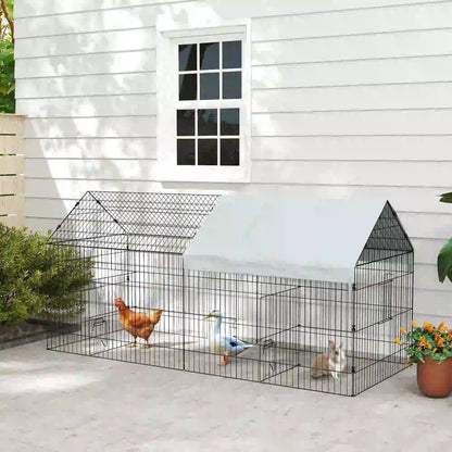 87" Small Animal Cage With Roof, Indoor Outdoor Use, For Chicken Rabbits Chinchillas, Silver Houses & Habitats at Gallery Canada