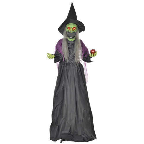 5.9' Life Size Animatronic Old Witch, Sound, Motion Activated, Light Up Eyes