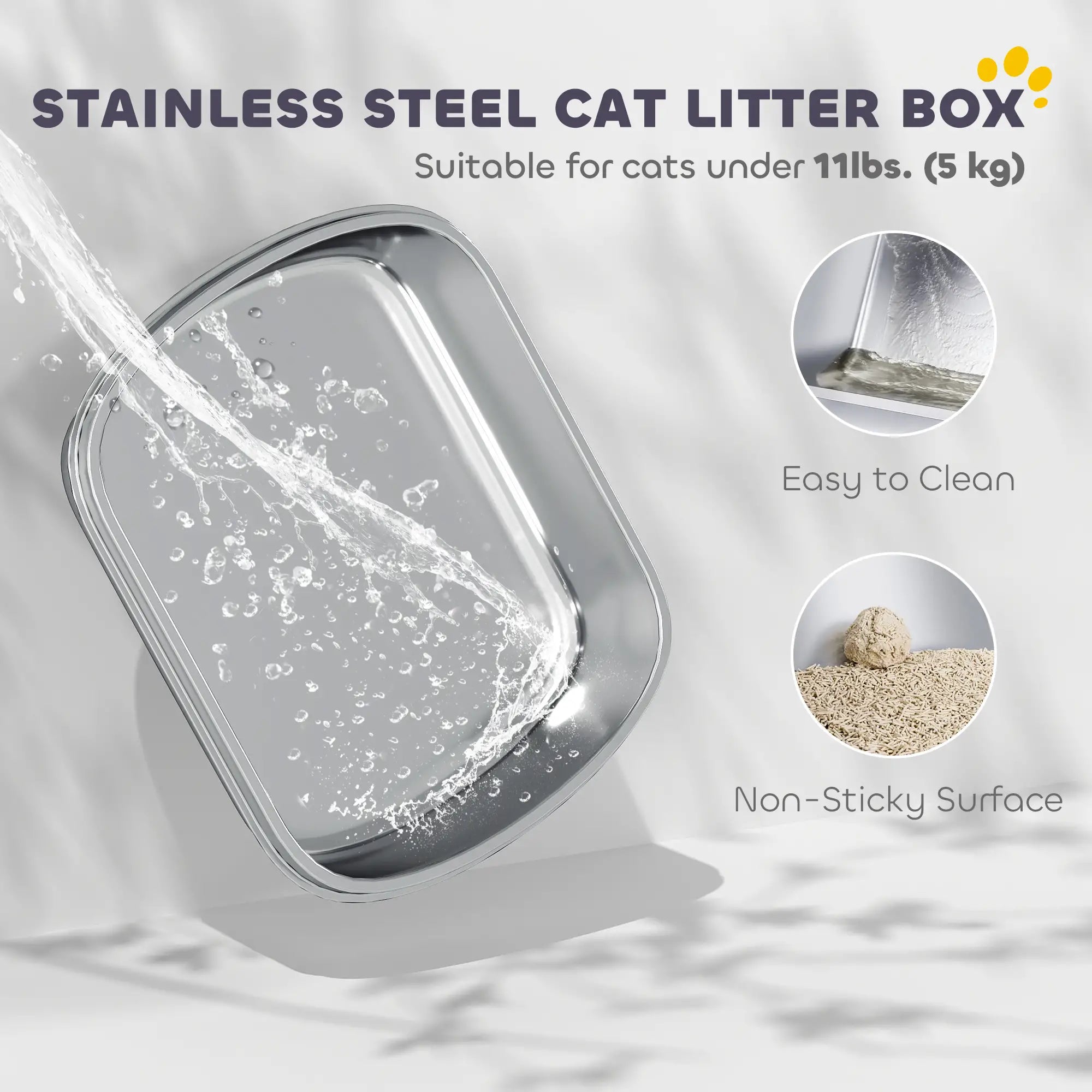Enclosed Stainless Steel Litter Box with Scoop, Handle, Stainless Steel Cat Litter Box Enclosures at Gallery Canada