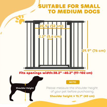 Baby Gate, Pet Safety Gate, 30"-41" Wide, Auto-Close, Black Pet Gates at Gallery Canada