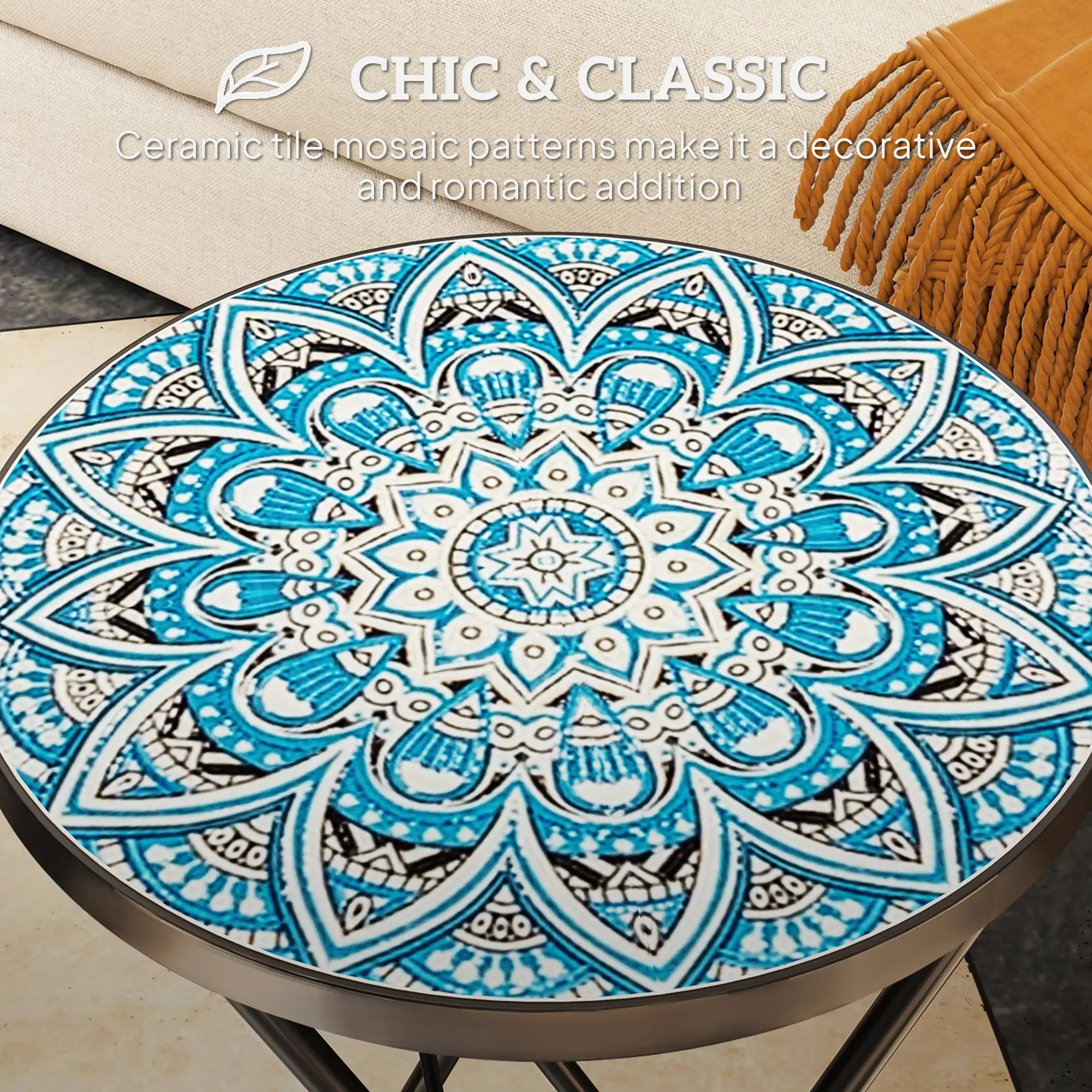 Mosaic Outdoor Patio Side Table, 14
