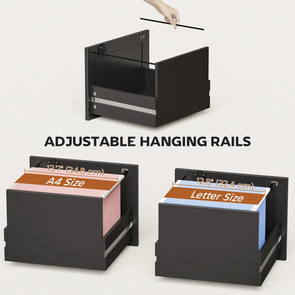 4 Drawer File Cabinet With Lock, Adjustable Hanging Bars, Black Office Cabinets & Cupboards at Gallery Canada