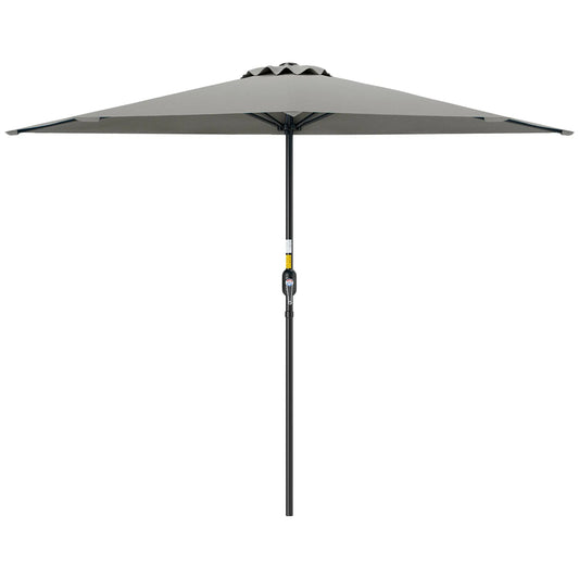 9ft Half Round Umbrella, Outdoor Patio Garden Sun Shade, Light Grey Half Round Umbrellas Light Grey at Gallery Canada