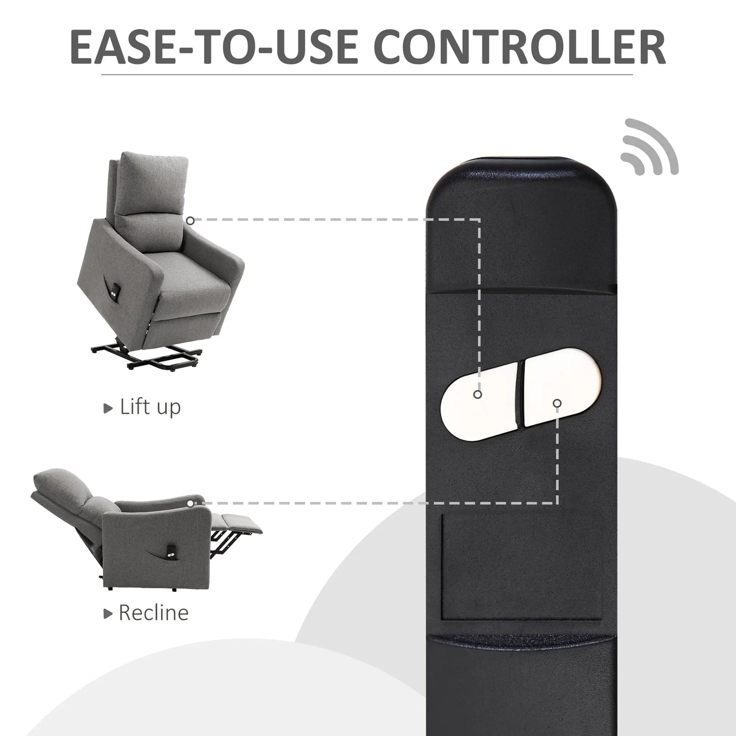 Electric Lift Recliner Chair, Power Chaise Lounge, Remote Control, Side Pocket Electric Power Lift Chairs at Gallery Canada
