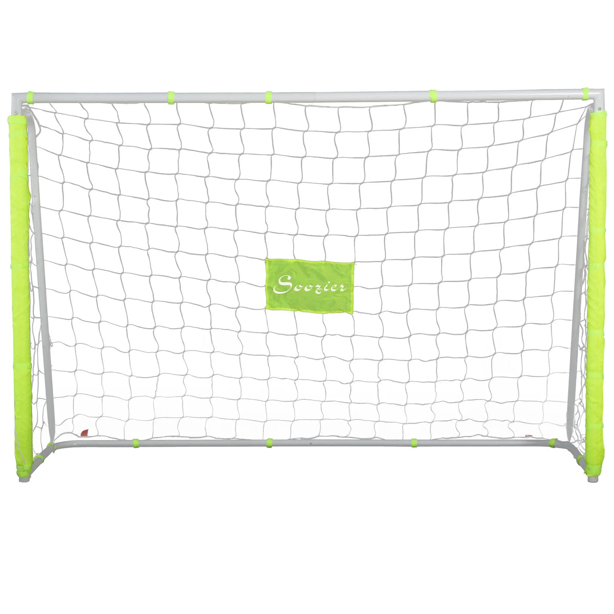 6ft x 4ft Soccer Goal Net, Metal Frame, PE Mesh, Ground Stakes, Yellow Football Yellow, White at Gallery Canada