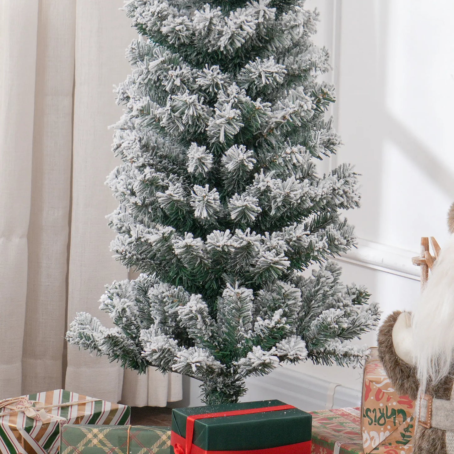 5ft Flocked Pencil Christmas Tree, Realistic Tips, Green Pencil Christmas Trees at Gallery Canada