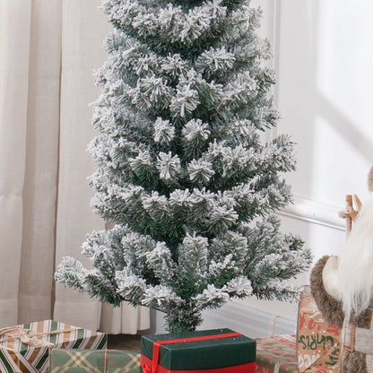 5ft Flocked Pencil Christmas Tree, Realistic Tips, Green Pencil Christmas Trees at Gallery Canada